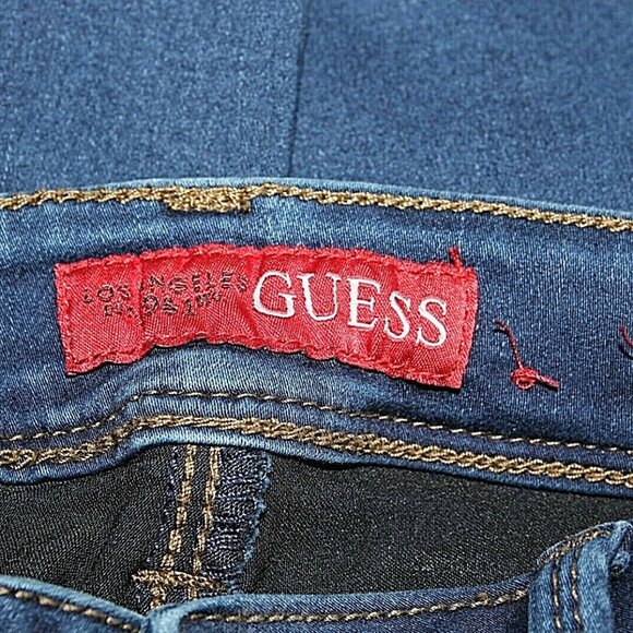 Guess Sz 24 x 32 Blue Denim Visha Fit Skinny Bootcut Cotton Blend Jeans - Picture 7 of 7